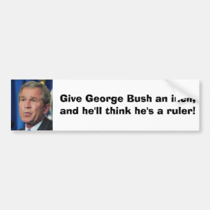 Autocollant De Voiture le buisson, donnent à George Bush par pouce, et il