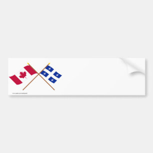 Autocollant De Voiture Le Canada et les drapeaux croisés par Québec