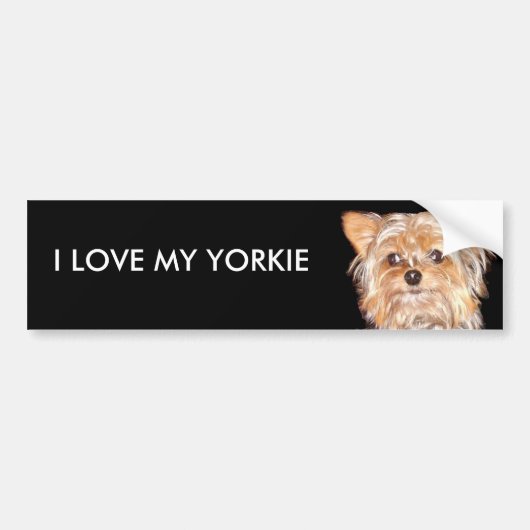 Autocollant De Voiture Le chien 4, J'AIME MON YORKIE, adhésif pour (Devant)