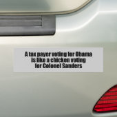 Autocollant De Voiture Le contribuable votant pour Obama est comme un (En voiture)