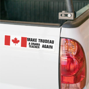 Autocollant De Voiture Le drapeau canadien fait de Trudeau un professeur 