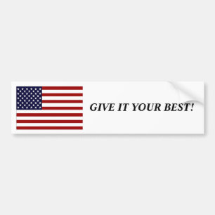 Autocollant De Voiture Le drapeau des USA lui donnent votre meilleur !