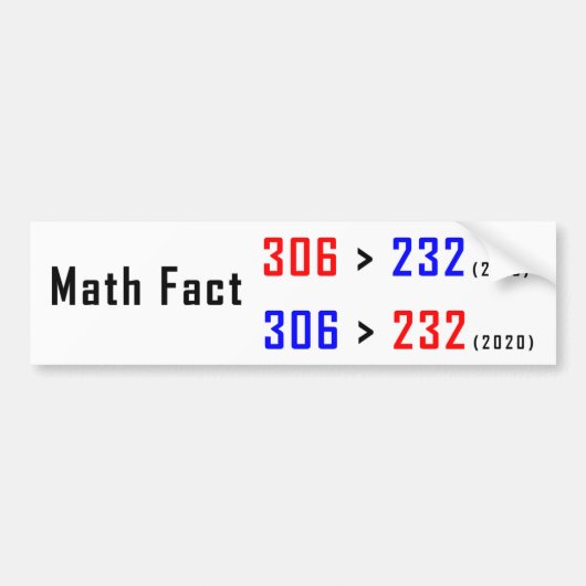 Autocollant De Voiture Le fait des mathématiques électorales (Devant)