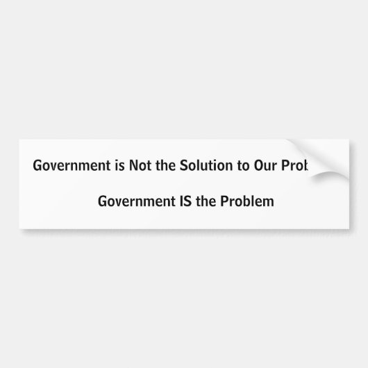 Autocollant De Voiture Le gouvernement n'est pas la solution (Devant)