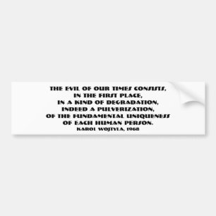 Autocollant De Voiture Le mal de nos périodes (JPII, 1968) Bumpersticker