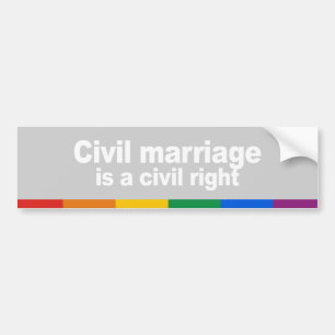 Autocollant De Voiture Le mariage civil est un adhésif pour pare-chocs d