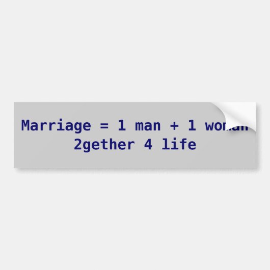 Autocollant De Voiture le mariage est… (Devant)