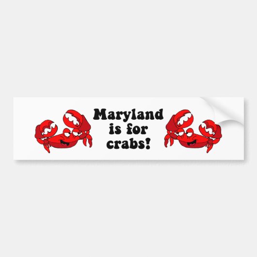 Autocollant De Voiture Le Maryland est pour des crabes (Devant)