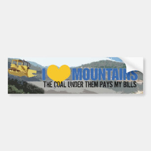 Autocollant De Voiture le mountaindozer, AMOUR, LE CHARBON SOUS EUX PAYE