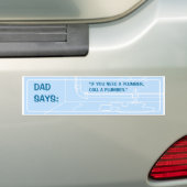 Autocollant De Voiture Le papa dit (le plombier) (En voiture)