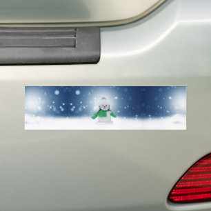 Autocollant De Voiture Le personnage de bonhomme de neige de Noël adorabl