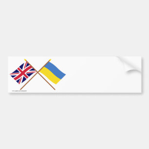 Autocollant De Voiture Le R-U et les drapeaux croisés parUkraine