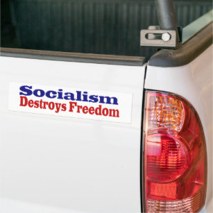 Autocollant De Voiture Le socialisme détruit la liberté avec un texte rou