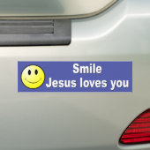 Autocollant De Voiture Le sourire, Jésus vous aime (En voiture)