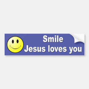 Autocollant De Voiture Le sourire, Jésus vous aime