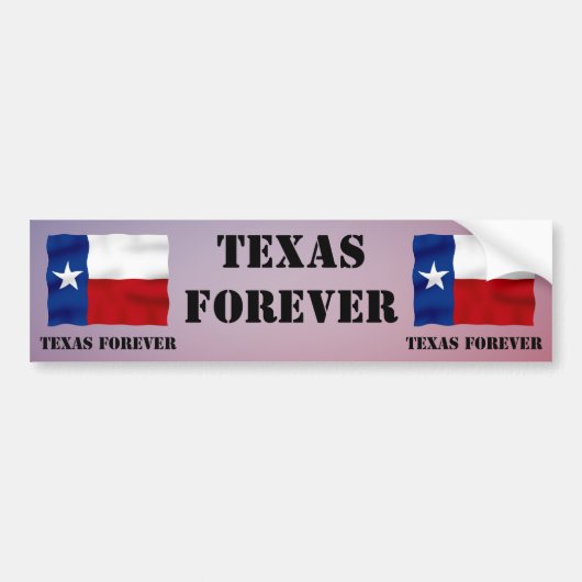 Autocollant De Voiture Le TEXAS POUR TOUJOURS - texte de drapeau - (Devant)