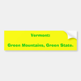 Autocollant De Voiture Le Vermont : Montagnes vertes, état vert
