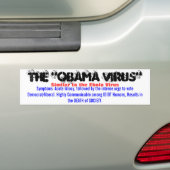Autocollant De Voiture Le "VIRUS d'OBAMA", semblable au virus Ebola,… (En voiture)