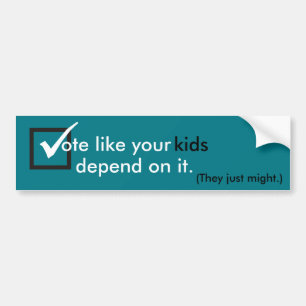 Autocollant De Voiture Le vote comme vos enfants dépendent de lui