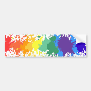 AUTOCOLLANT DE VOITURE L'ÉCLABOUSSURE DE PEINTURE D'ARC-EN-CIEL S'ÉGOUT