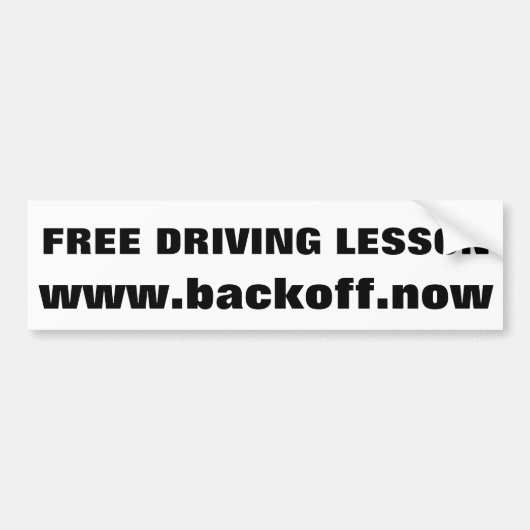 Autocollant De Voiture Leçon de conduite gratuite de retour maintenant St (Devant)
