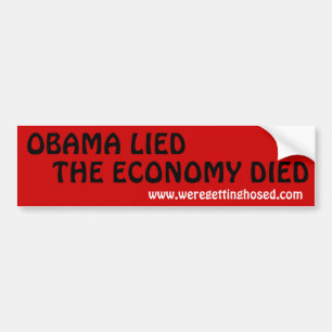 AUTOCOLLANT DE VOITURE L'ÉCONOMIE D'OBAMA LIED-THE EST MORTE