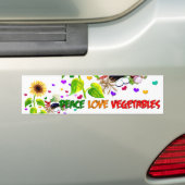 Autocollant De Voiture Légumes d'amour de paix (En voiture)