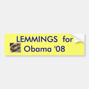 Autocollant De Voiture lemming, LEMMINGS pour Obama '08 - customisé