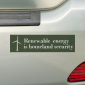 Autocollant De Voiture L'énergie renouvelable est sécurité de patrie (En voiture)