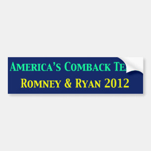 Autocollant De Voiture L'équipe de retour des Amériques Romney & Ryan