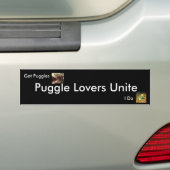 Autocollant De Voiture Les amants de Puggle unissent, (En voiture)