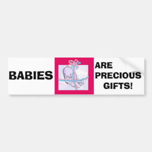 AUTOCOLLANT DE VOITURE LES BÉBÉS SONT DES CADEAUX PRÉCIEUX !