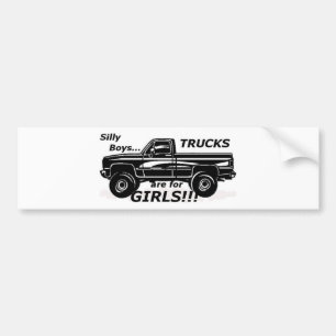 Autocollant De Voiture Les camions idiots de garçons sont pour des filles