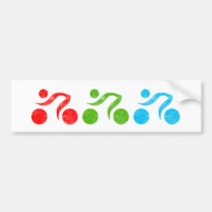 Autocollant De Voiture Les cyclistes en action