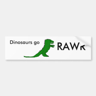 Autocollant De Voiture Les dinosaures vont, RAWR