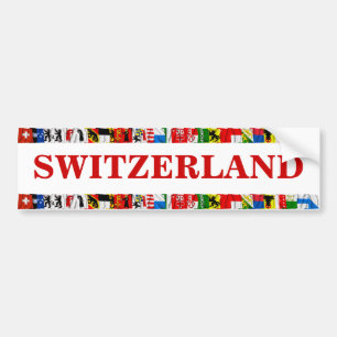 Autocollant De Voiture Les drapeaux des cantons de la Suisse