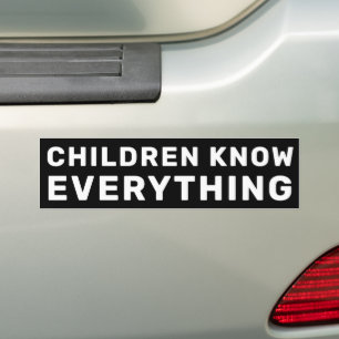 Autocollant De Voiture Les enfants savent tout Noir et blanc Progressiste