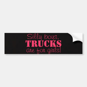 Autocollant De Voiture Les garçons idiots, camions sont pour des filles !