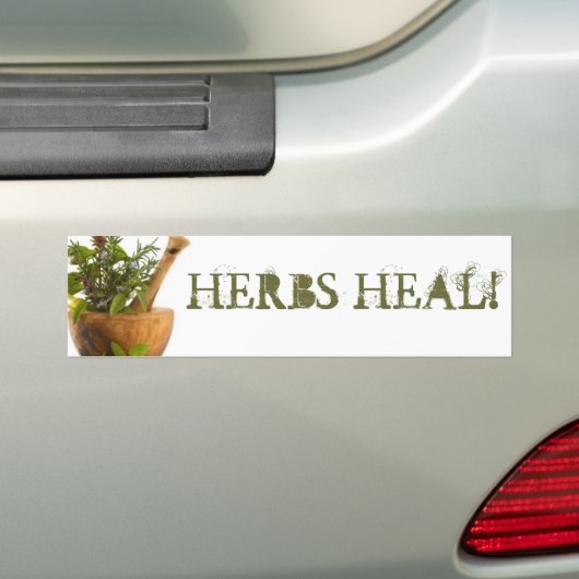 AUTOCOLLANT DE VOITURE LES HERBES GUÉRISSENT ! (En voiture)