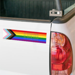 Autocollant De Voiture Les Histoires Comptent Fierté Gay Drapeau Arc-en-c