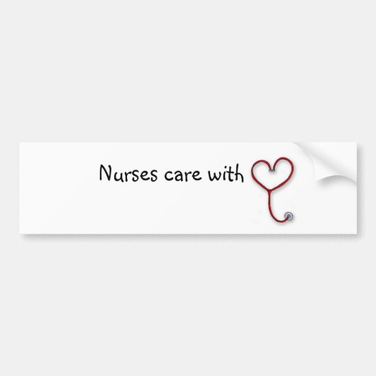 Autocollant De Voiture Les infirmières s'inquiètent avec le coeur - (Devant)