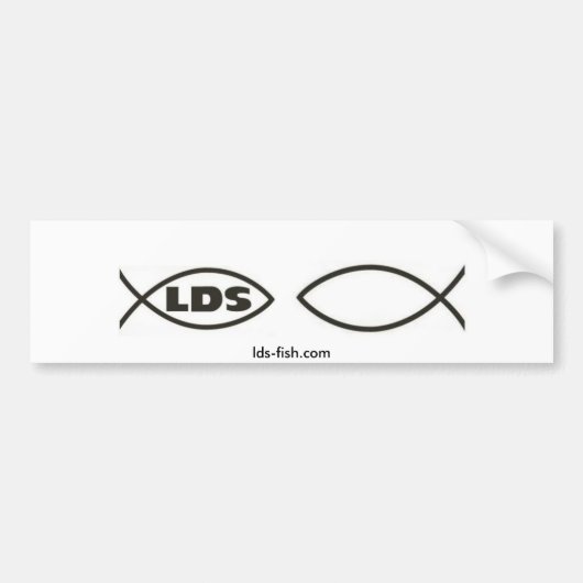 Autocollant De Voiture les lds pêchent le logo, poisson vide de droite, (Devant)