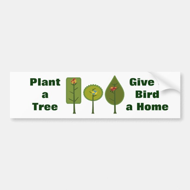 Autocollant De Voiture Les oiseaux plantent un arbre (Devant)