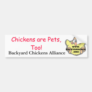 Autocollant De Voiture Les poulets sont des animaux familiers, aussi !