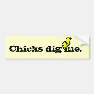 Autocollant De Voiture Les poussins me creusent adhésif pour pare-chocs
