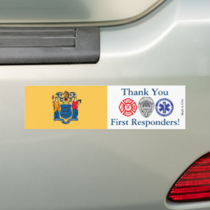 Autocollant De Voiture Les premiers intervenants du Merci du New Jersey
