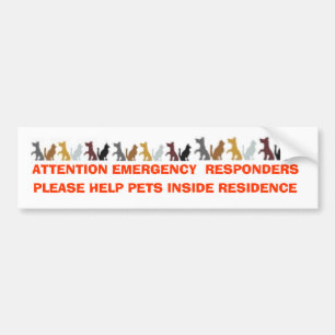 AUTOCOLLANT DE VOITURE LES RÉPONDEURS DE SECOURS D'ATTENTION, AIDENT SVP