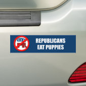 Autocollant De Voiture Les républicains mangent des chiots (En voiture)