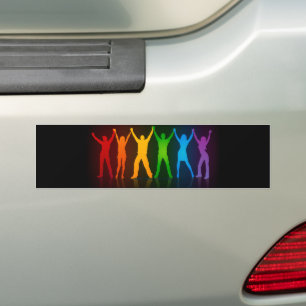 Autocollant De Voiture Les six silhouettes debout de Slipperyjoe, bras le