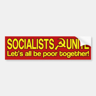 Autocollant De Voiture Les SOCIALISTES UNISSENT - tous soyons pauvres